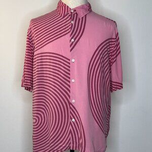 Zara x The Standard Pink Swirl Short-Sleeve Shirt | Men's Large